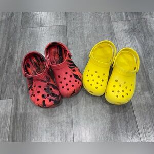 CROCS Kids Red and Yellow Slippers